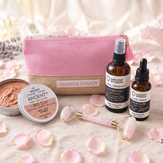 Pack Ritual de Belleza: Arcilla Roja, Rodillo de Cuarzo Rosa, Tónico y Sérum