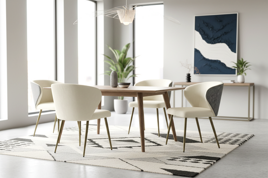 Silla Berat blanca y negra moderna – Maena Home