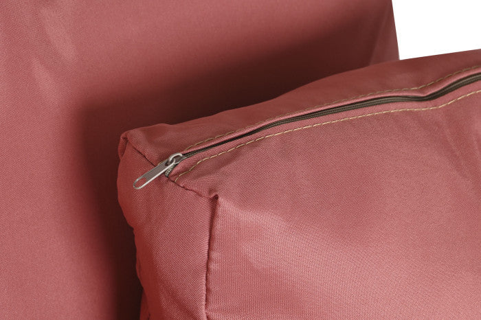 Sillón de ratán sintético rosa viejo con cojines para exterior
