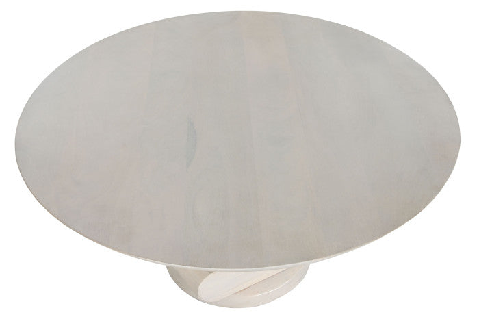 Detalle de la madera de mango natural de la mesa centro Fukuoka, con vetas y acabado artesanal.