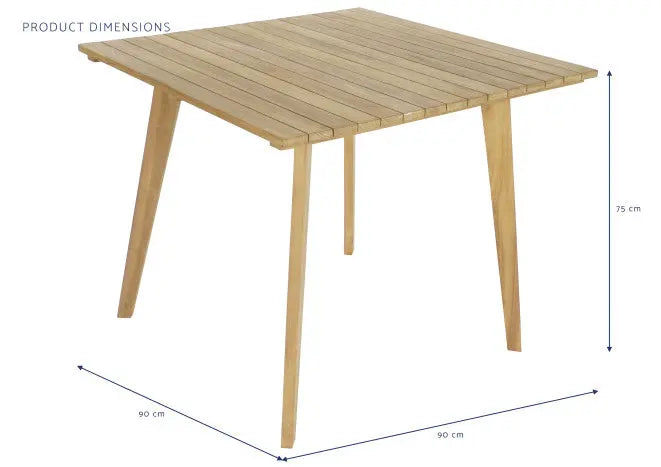 Mesa de comedor Areguá Set 5 de teca con sillas de cuerda marrón – Maena Home