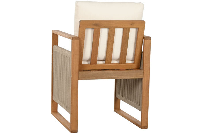 Mesa de comedor Set 9 de eucalipto con 8 sillas — acabado natural MAENA HOME