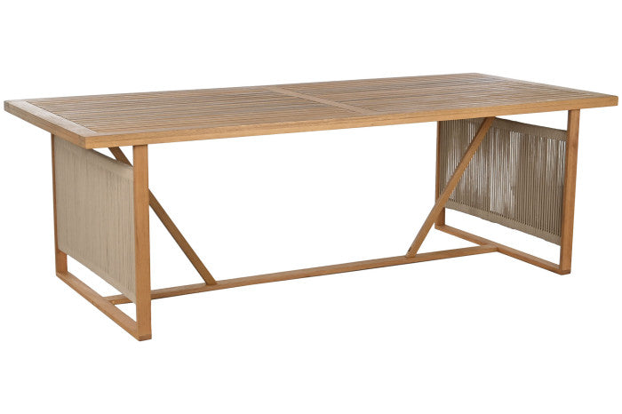 Mesa de comedor Set 9 de eucalipto con 8 sillas — acabado natural MAENA HOME