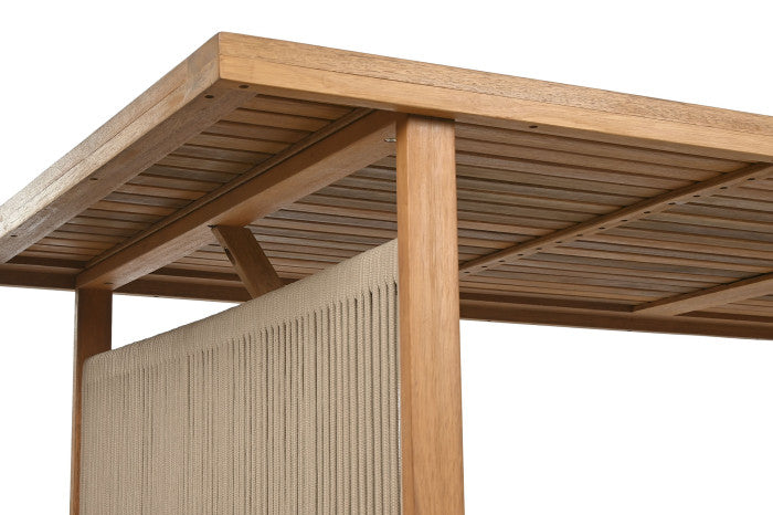 Mesa de comedor Set 9 de eucalipto con 8 sillas — acabado natural MAENA HOME