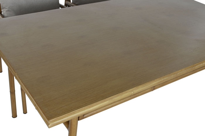Mesa de comedor Neiva Set 5 con 4 sillas beige de aluminio y poliéster – Maena Home
