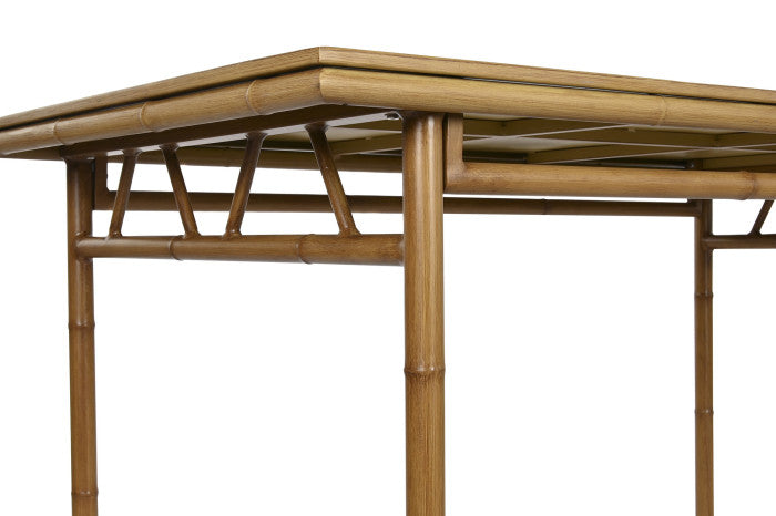 Mesa de comedor Neiva Set 5 con 4 sillas beige de aluminio y poliéster – Maena Home