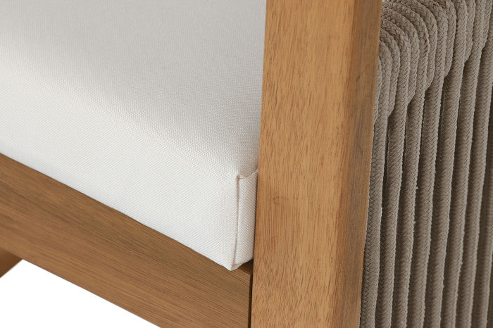 Mesa de comedor Set 9 de eucalipto con 8 sillas — acabado natural MAENA HOME