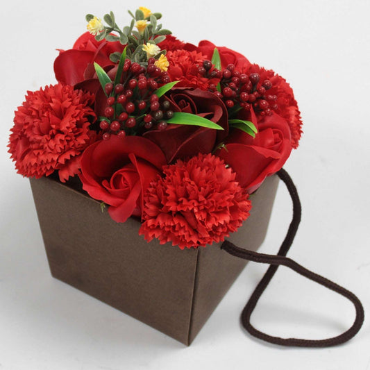 Bouquet Flores Jabón-Rosas Rojas y clavel