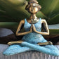 Yoga Lady Figure -  Bronze & Turqoise 24cm - MAENA HOME