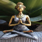 Yoga Lady Figure -  Bronze & Silver 24cm - MAENA HOME
