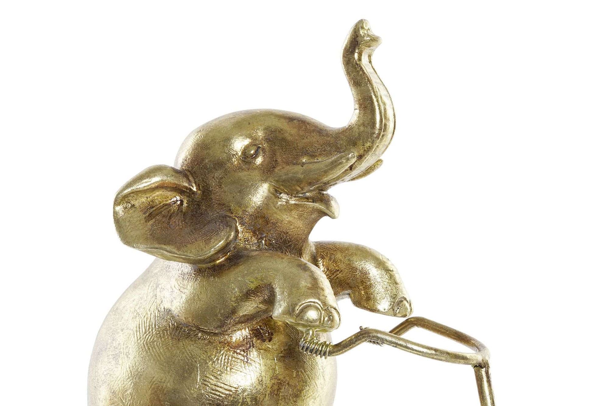 Figura resina metal Elefante Bici