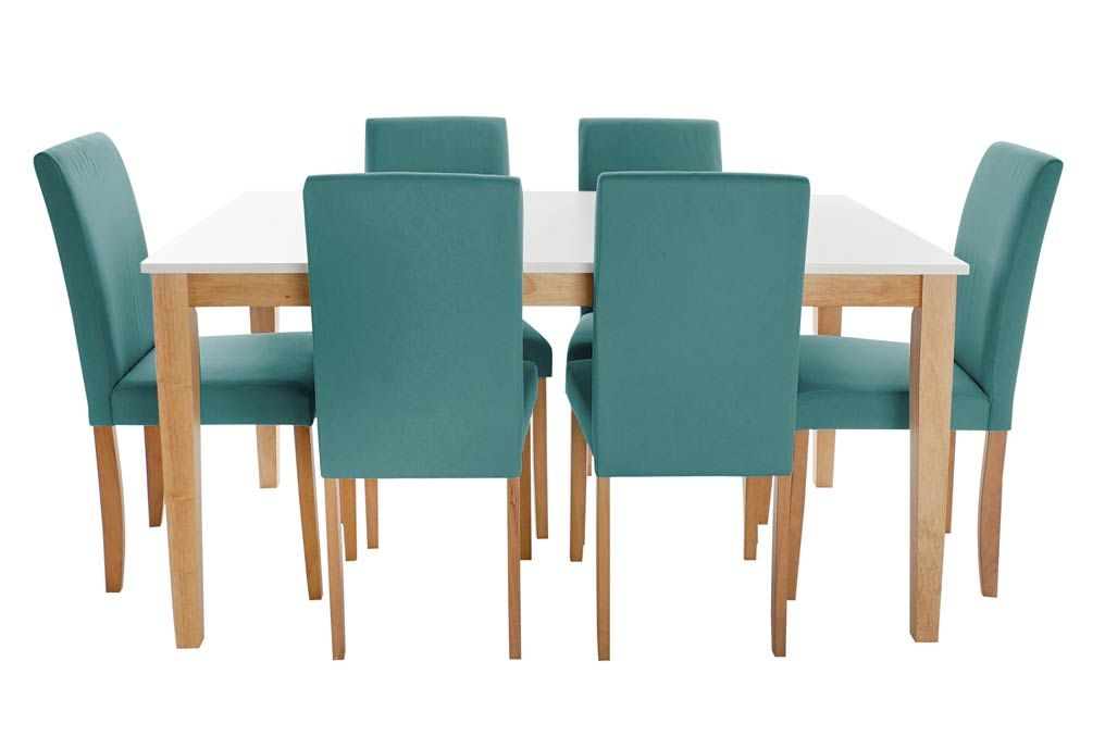 Mesa comedor roble poliéster Set 6