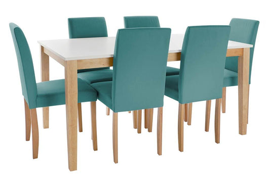 Mesa comedor roble poliéster Set 6