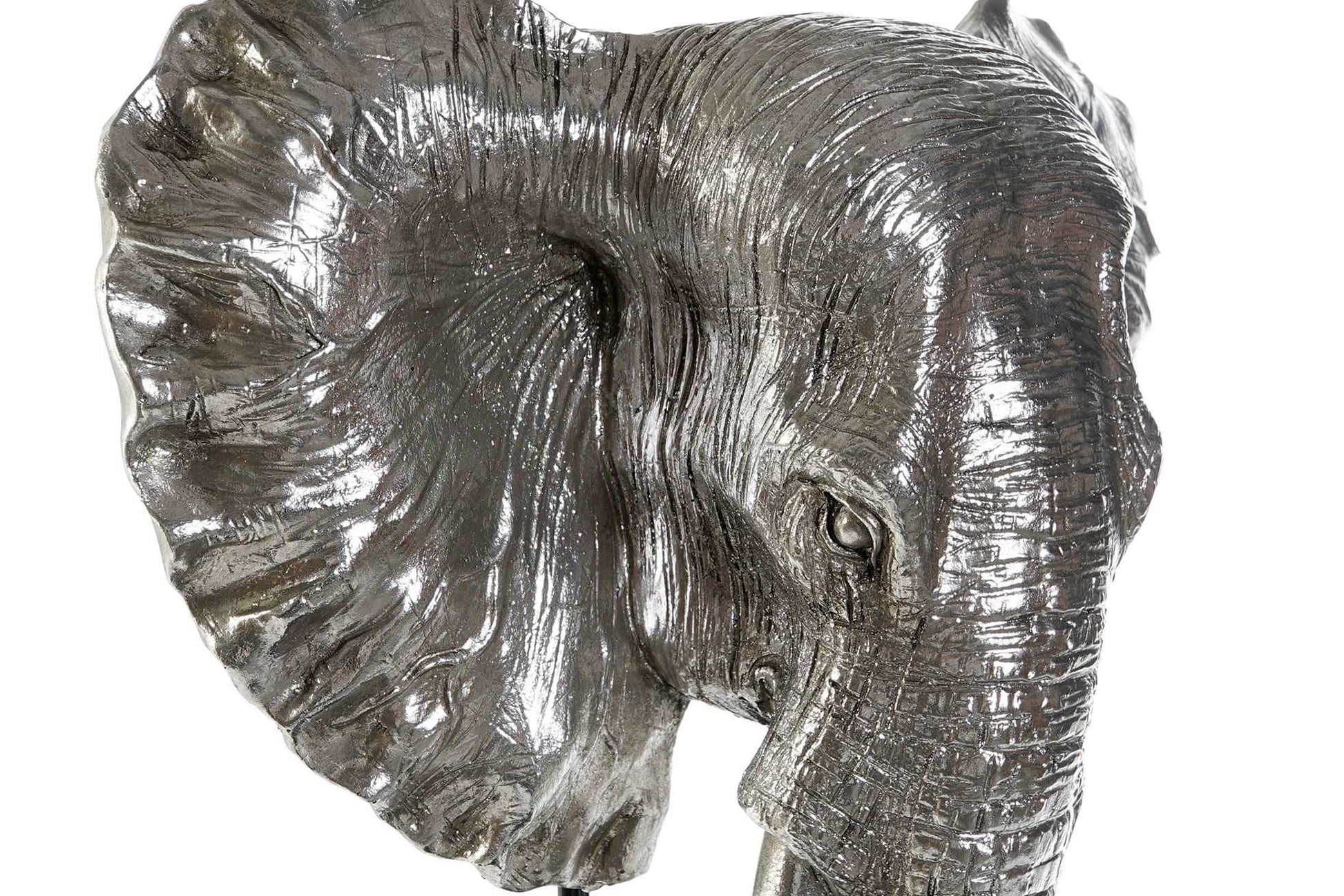 Figura resina mdf Elefante plateado