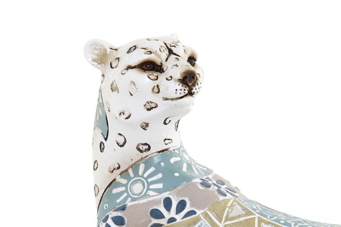 Figura resina Leopardo blanco