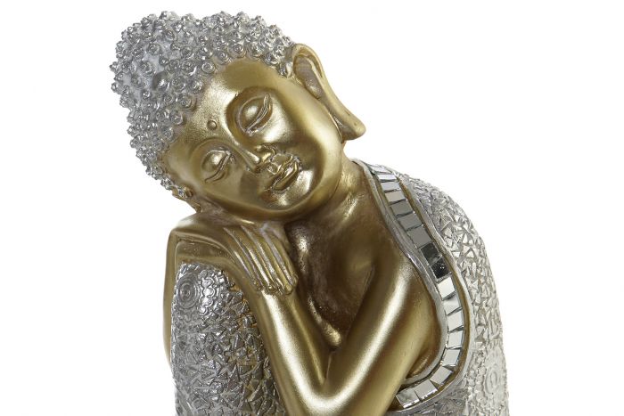 Figura resina Buda dorado